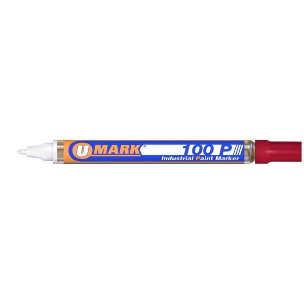 U-Mark 100P Fine Line Paint Marker, Red U-441370